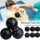 Therapist using lightweight massage yoga balls on a patient's back to relax muscles and relieve tension, showcasing various ball sizes for targeted muscle therapy.