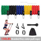 This 150lbs five-color braided pull rope set offers adjustable resistance (10-50lbs). Includes handles, ankle straps, door anchor, and a carrying bag for versatile home workouts.