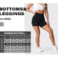 These black high-waisted fitness shorts are designed for U.S. sizes. Available in XS to L, they feature waist (24-31 in), hips (35-44 in), and inseam (27-30 in) measurements.