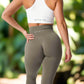 These olive-green high-waisted workout tights are designed for flexibility and style. Offering a supportive fit, they provide excellent mobility and comfort during any workout.