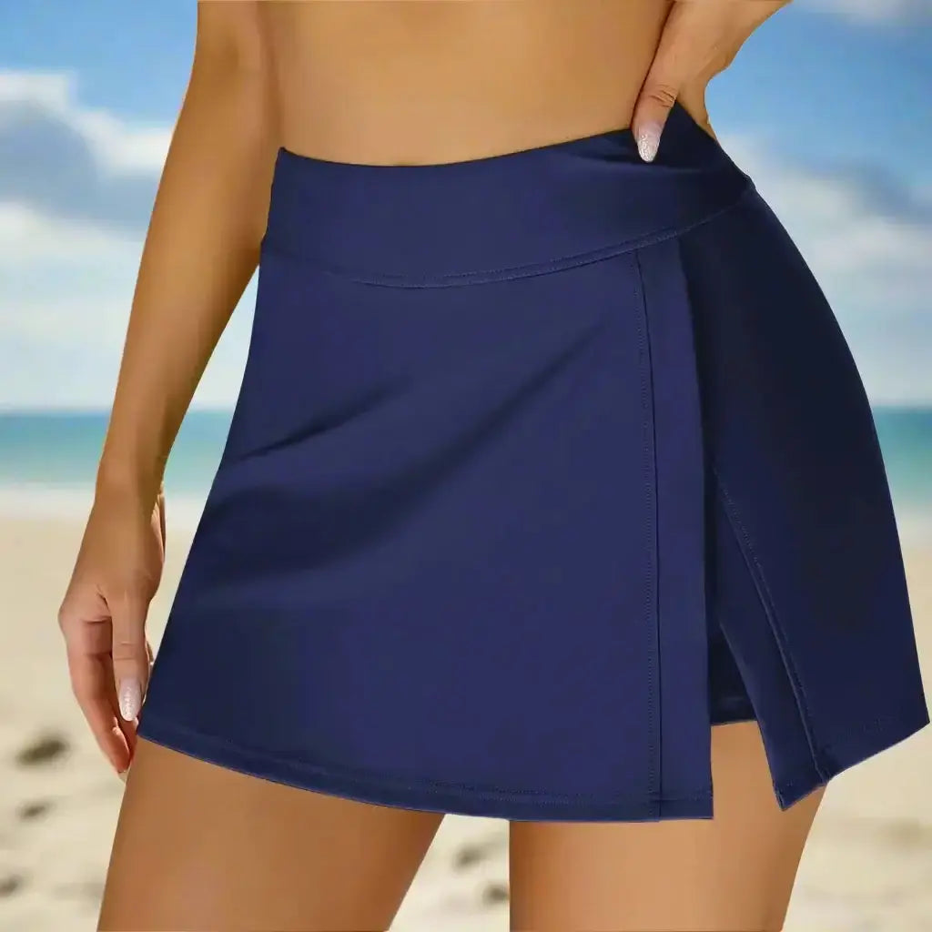 womens navy swim shorts