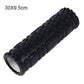 This black foam roller, measuring 30x9.5 cm, is ideal for muscle massage and back training, designed to improve flexibility, relieve muscle tension, and aid in post-workout recovery.