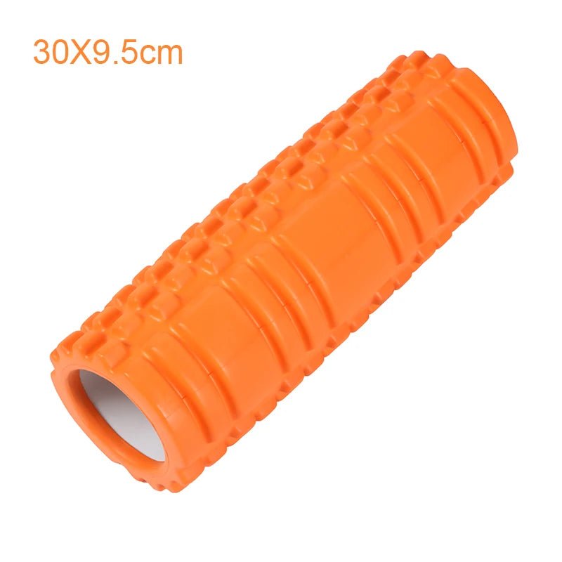 This orange foam roller, measuring 30x9.5 cm, is designed for muscle massage and back training. It helps improve flexibility, release muscle tension, and promote recovery after workouts.