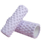 This white foam roller is designed for muscle massage and back training. Its textured surface provides targeted relief for sore muscles, promoting recovery and flexibility.