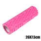 This pink foam roller, measuring 26x7.5 cm, is designed for muscle massage and back training. It helps in deep tissue relief, improving flexibility, and aiding in muscle recovery.