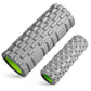 This grey foam roller set with green accents is designed to help relieve muscle tension and improve flexibility. Ideal for deep tissue massage, it supports faster recovery post-workout.